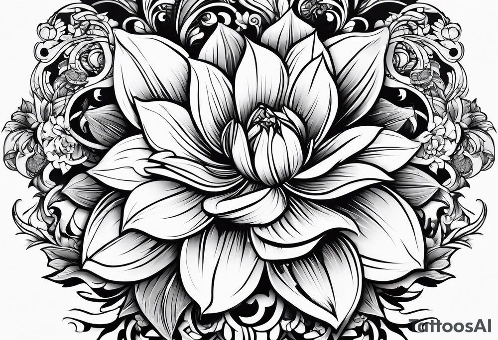 božur flower tattoo idea