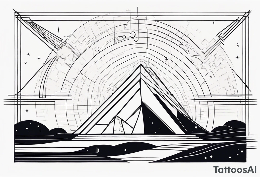 A universe contained in a prism. Light rays enter and exit from one side to the other. tattoo idea