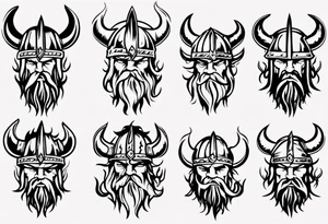 Viking head with flames tattoo idea