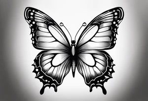 Butterfly but with portrait on 1 of wing tattoo idea