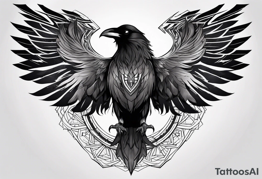Raven mid transformation into a phoenix tattoo idea