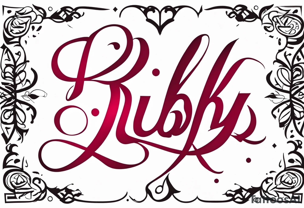 Ruby in calligraphy font tattoo idea