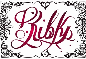 Ruby in calligraphy font tattoo idea