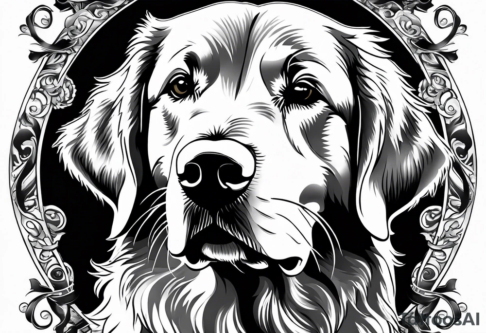 One happy dark colored golden retriever. tattoo idea