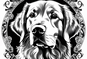 One happy dark colored golden retriever. tattoo idea