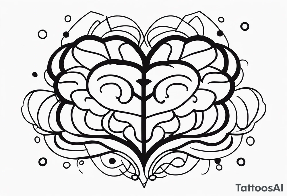 Brain, heart, love, abstract, symbolism tattoo idea