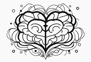 Brain, heart, love, abstract, symbolism tattoo idea