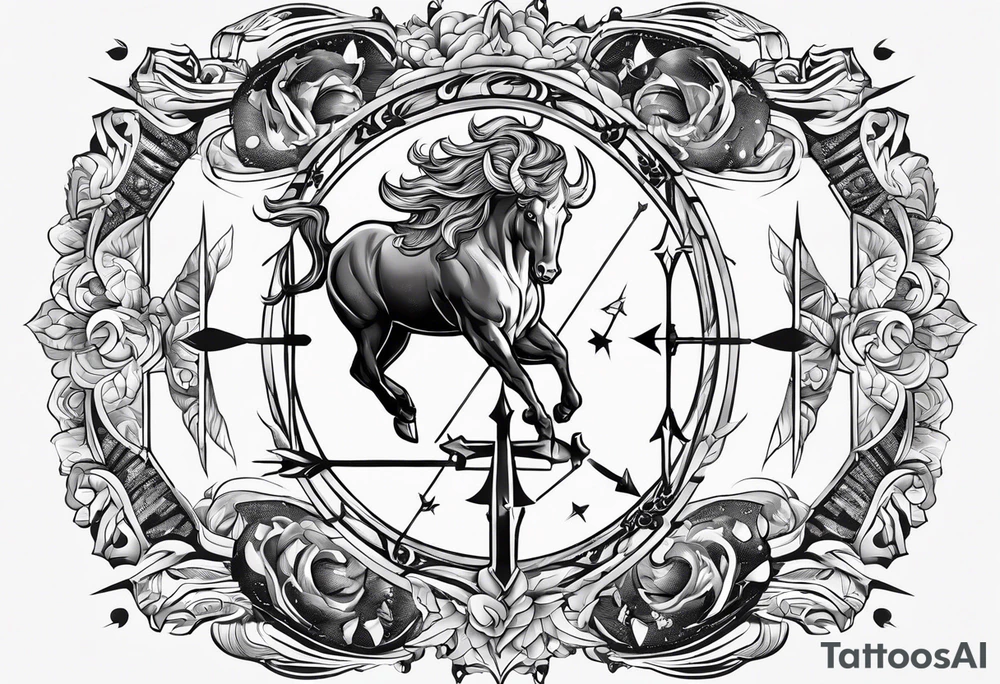 Half Taurus Half Gemini, split down the middle by an arrow tattoo idea Half Taurus Half Gemini, split down the middle by an arrow tattoo idea