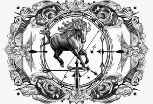 Half Taurus Half Gemini, split down the middle by an arrow tattoo idea