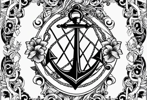 Sailor tattoo of two crossed anchors tattoo idea