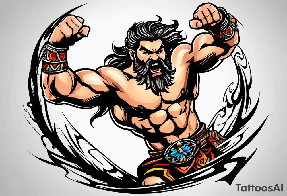 leaping barbarian tattoo idea