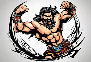 leaping barbarian tattoo idea