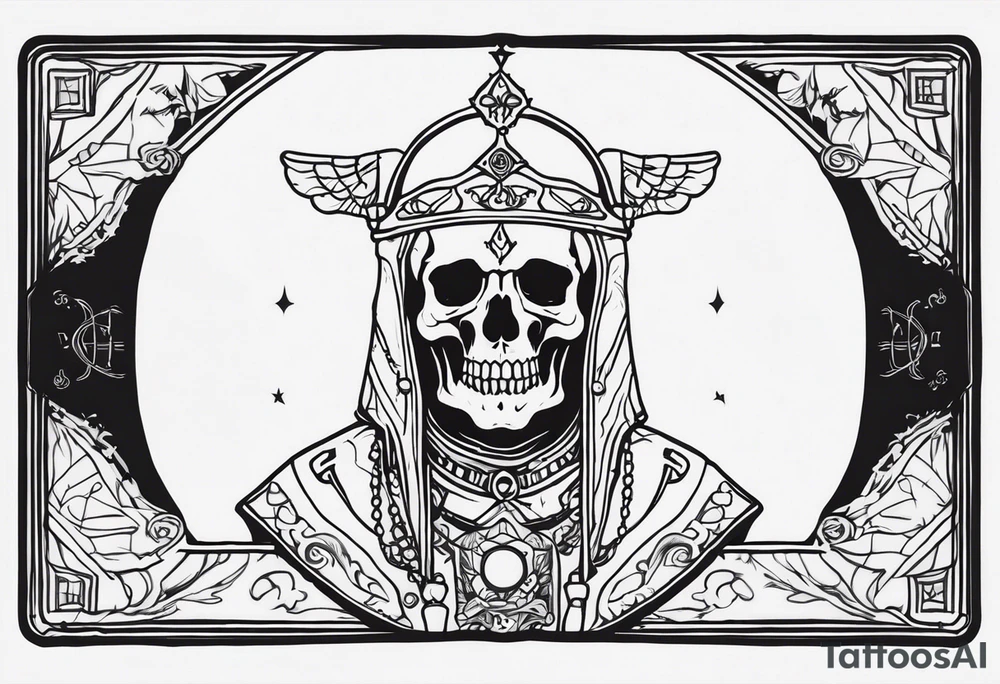 Hierophant skeleton 
tarot card tattoo idea