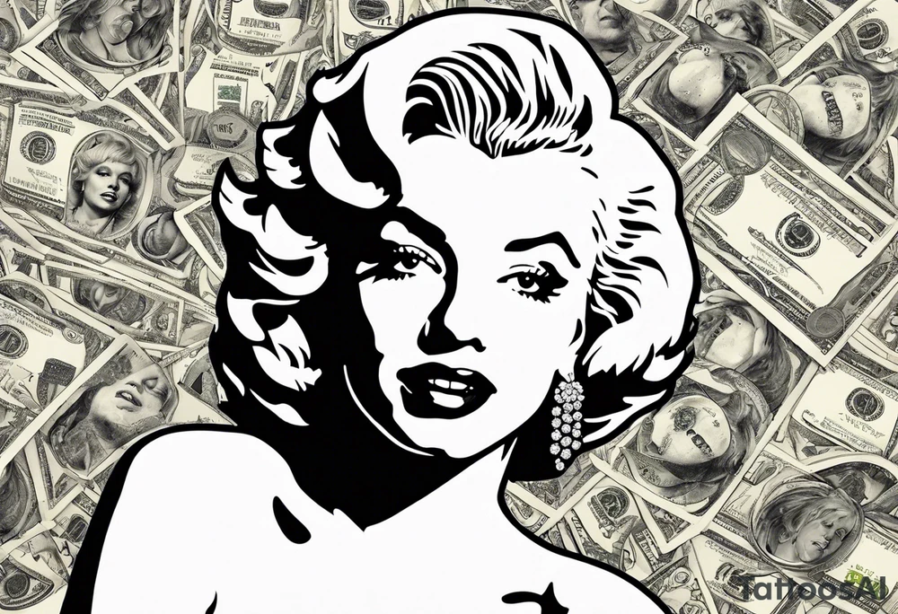 marilyn monroe scarface  money backgrouund tattoo idea