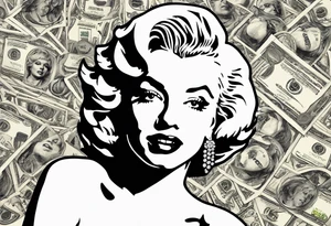 marilyn monroe scarface  money backgrouund tattoo idea