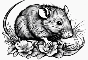Rat without Flowers on beach tattoo idea