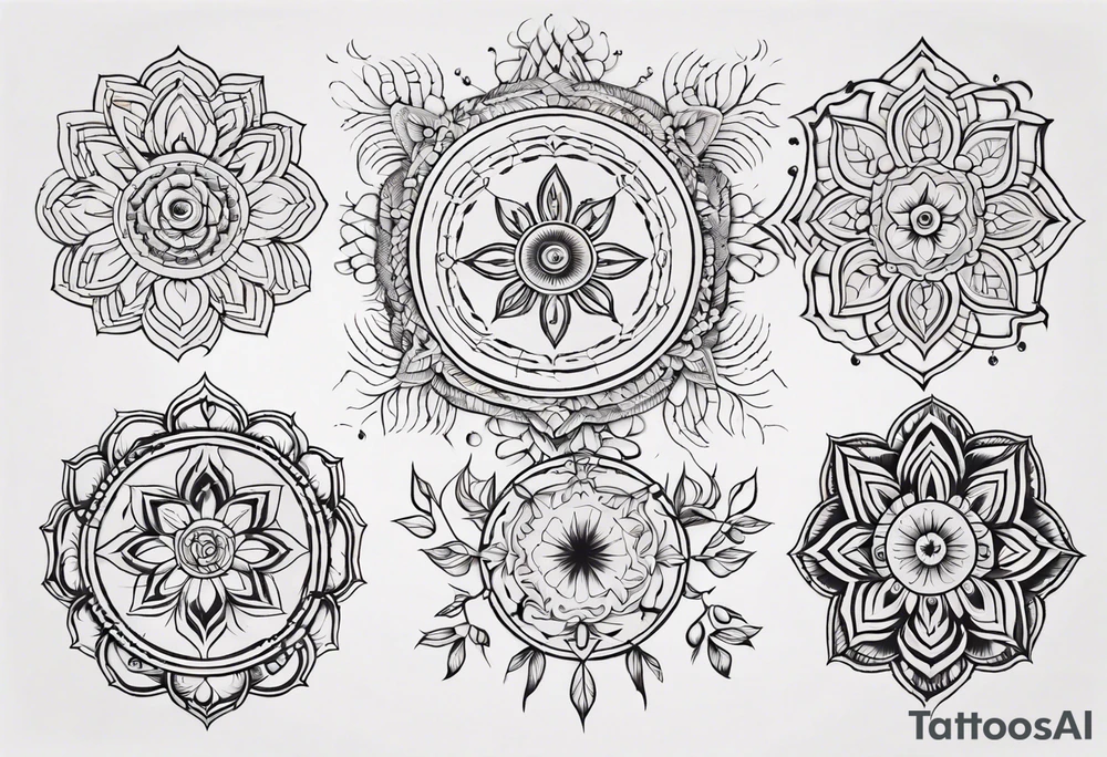 Minimalist Ornemental traditional
Mandala tattoo idea