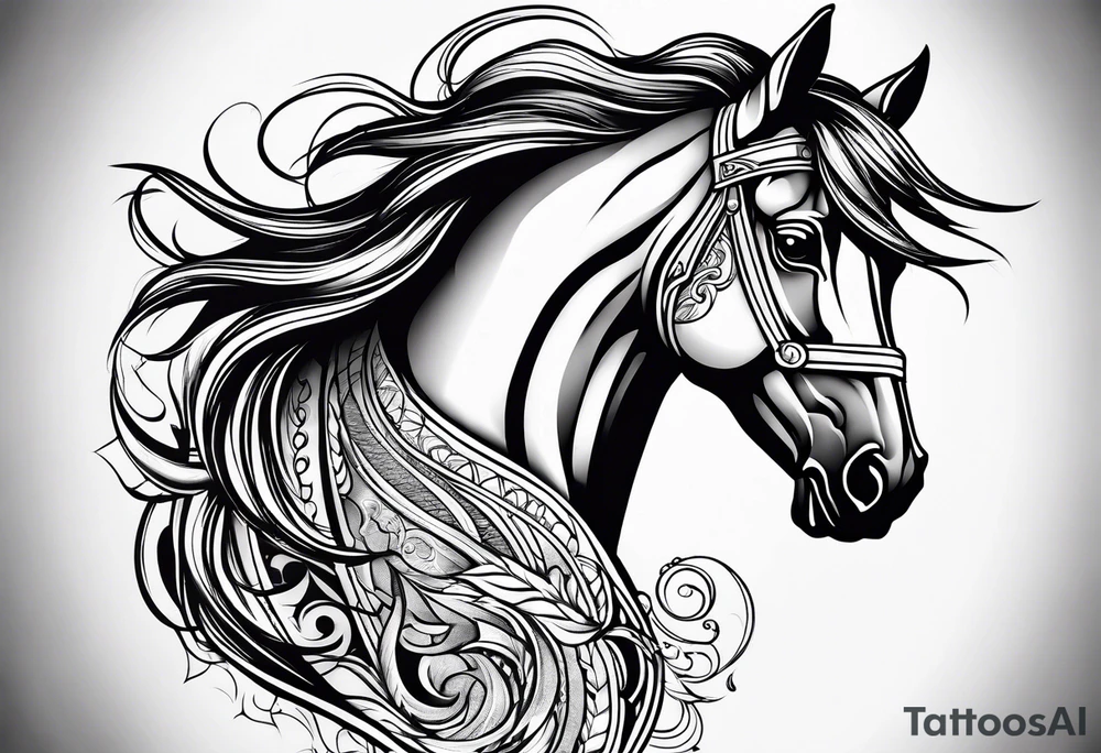 Mustang horse blood tattoo idea