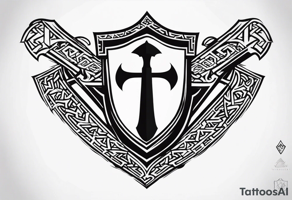 Valhalla valknut shield axe sword tattoo idea