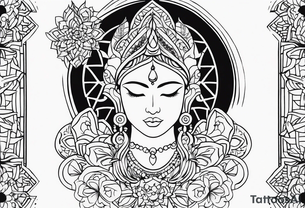 Divinely feminine spiritual tattoo idea