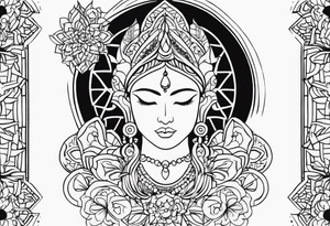 Divinely feminine spiritual tattoo idea