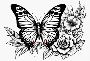 Butterfly with thorns tattoo idea