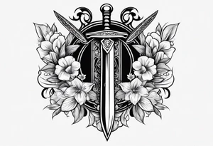 feminine dagger tattoo idea