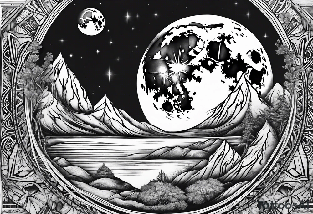 sacred moon tattoo idea