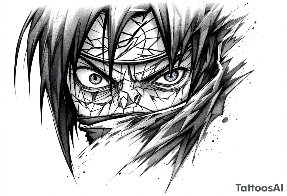 Sleeve of sasuke eyes tattoo idea