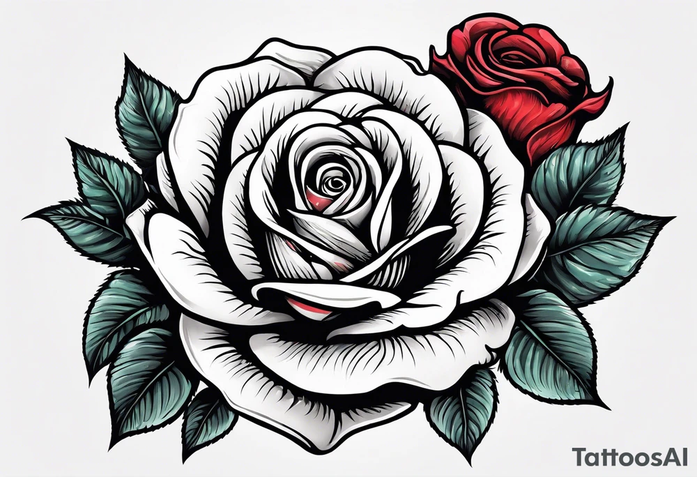 rose from which the head of a snake looks tattoo idea