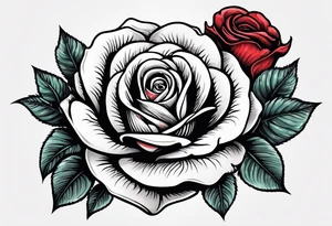 rose from which the head of a snake looks tattoo idea