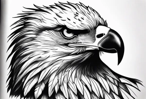 Hyper realistic black and white eagle chest tattoo tattoo idea