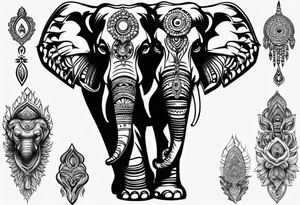 indian theme realistisk elephant tattoo idea