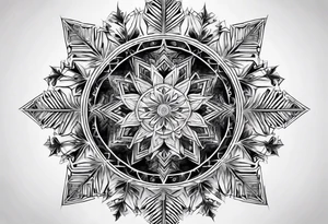 Fractal snowflake masculine tattoo idea