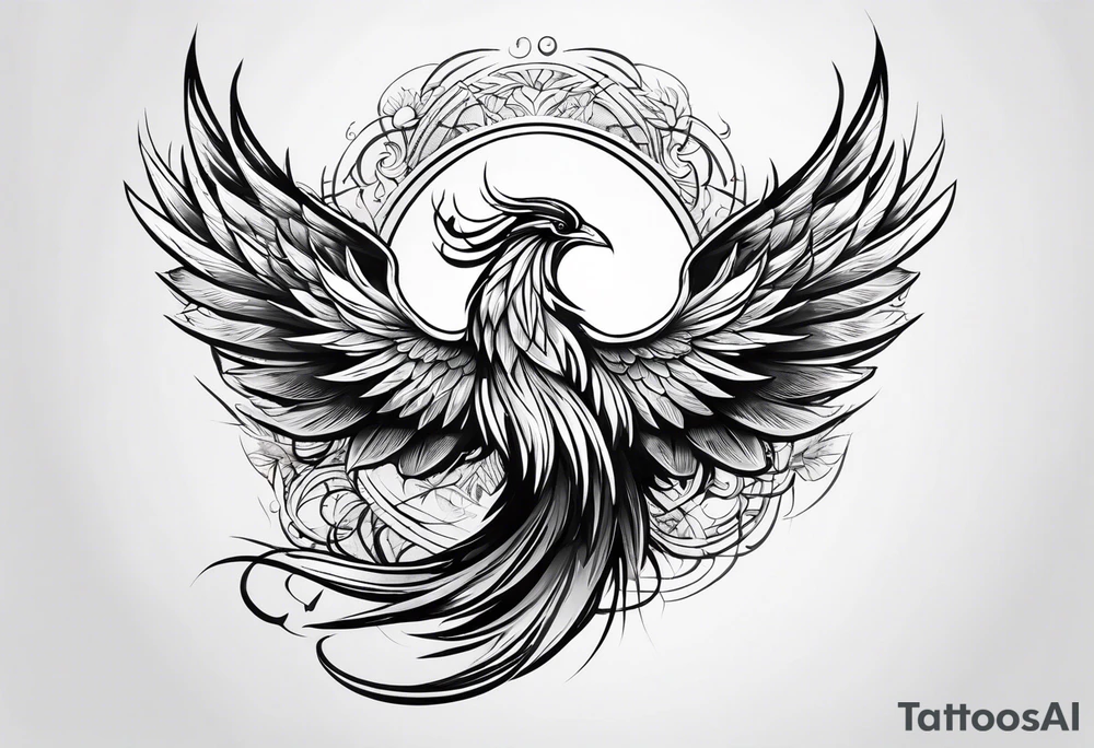 Small phoenix rising up. For memory tattoo idea
