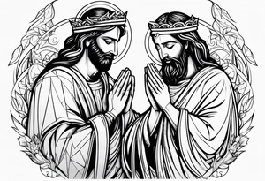 God and Jesus together praying. tattoo idea