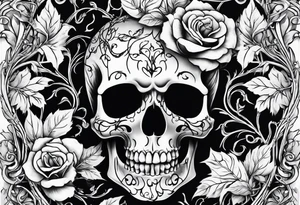 Full Skeleton wrapped in vines tattoo idea