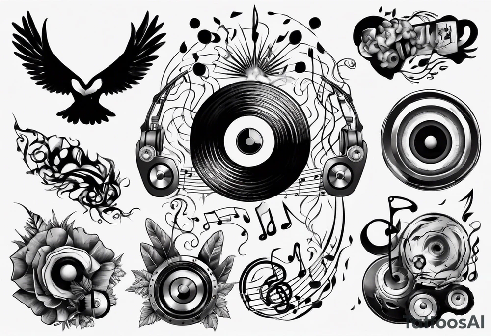 music sound tattoo idea
