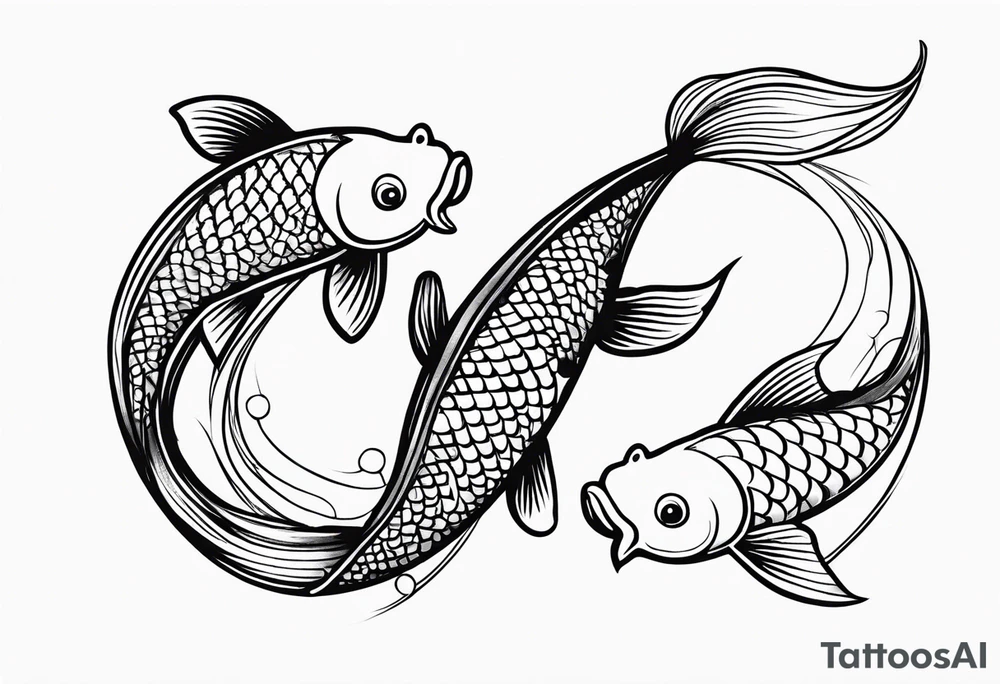 2 koi fishes super tiny tattoo idea
