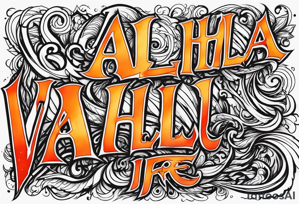 Valhalla on  fire tattoo idea