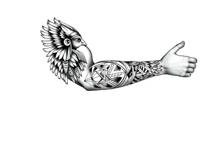 Egyptian theme . Add more elements. I have Egyptian symbols also so I want to connect them tattoo idea