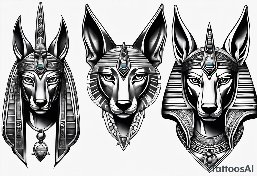 Egyptian style with anubis tattoo idea