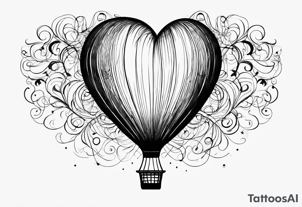 heartshaped small kid party baloon with a string and pulse heartbeat on a string tattoo idea