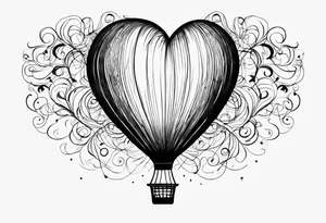 heartshaped small kid party baloon with a string and pulse heartbeat on a string tattoo idea