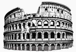 Weathered Roman colosseum tattoo idea