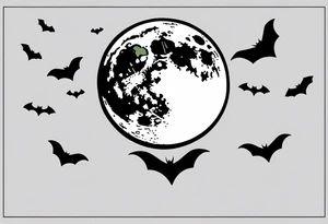 Moon and bats tattoo tattoo idea