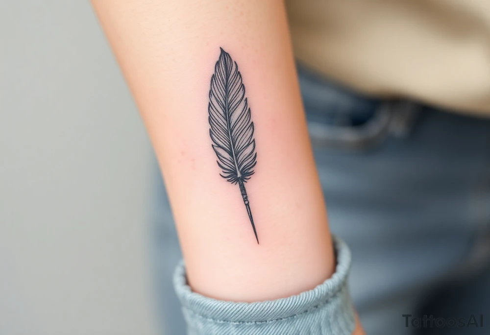 Poetry feather , ink and pen tattoo idea