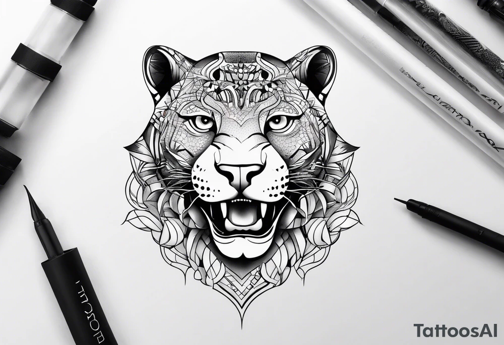 Jaguar head tattoo idea