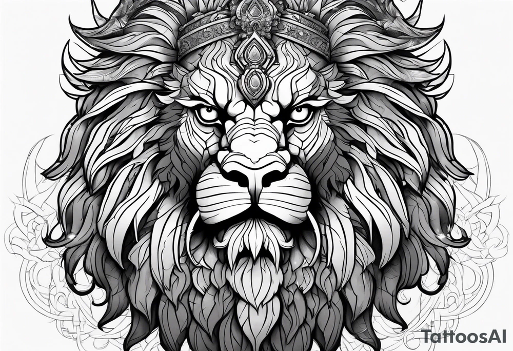 Full body narasimha tattoo idea