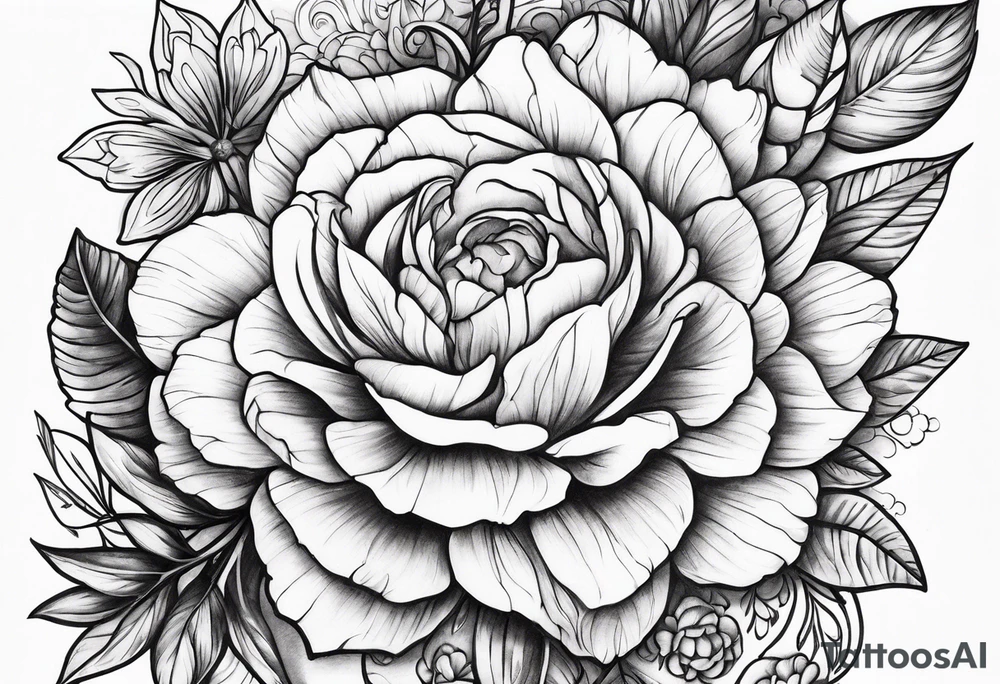 ornaments of flowers tattoo idea